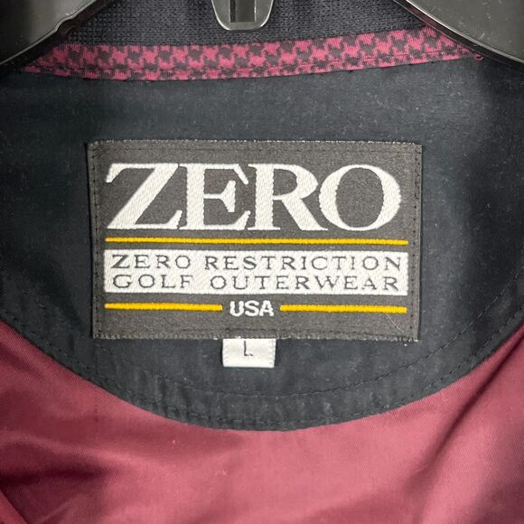 Zero Restriction Windbreaker Mens L Red Houndstooth Golf Performance Tech Golfer - Picture 4 of 7
